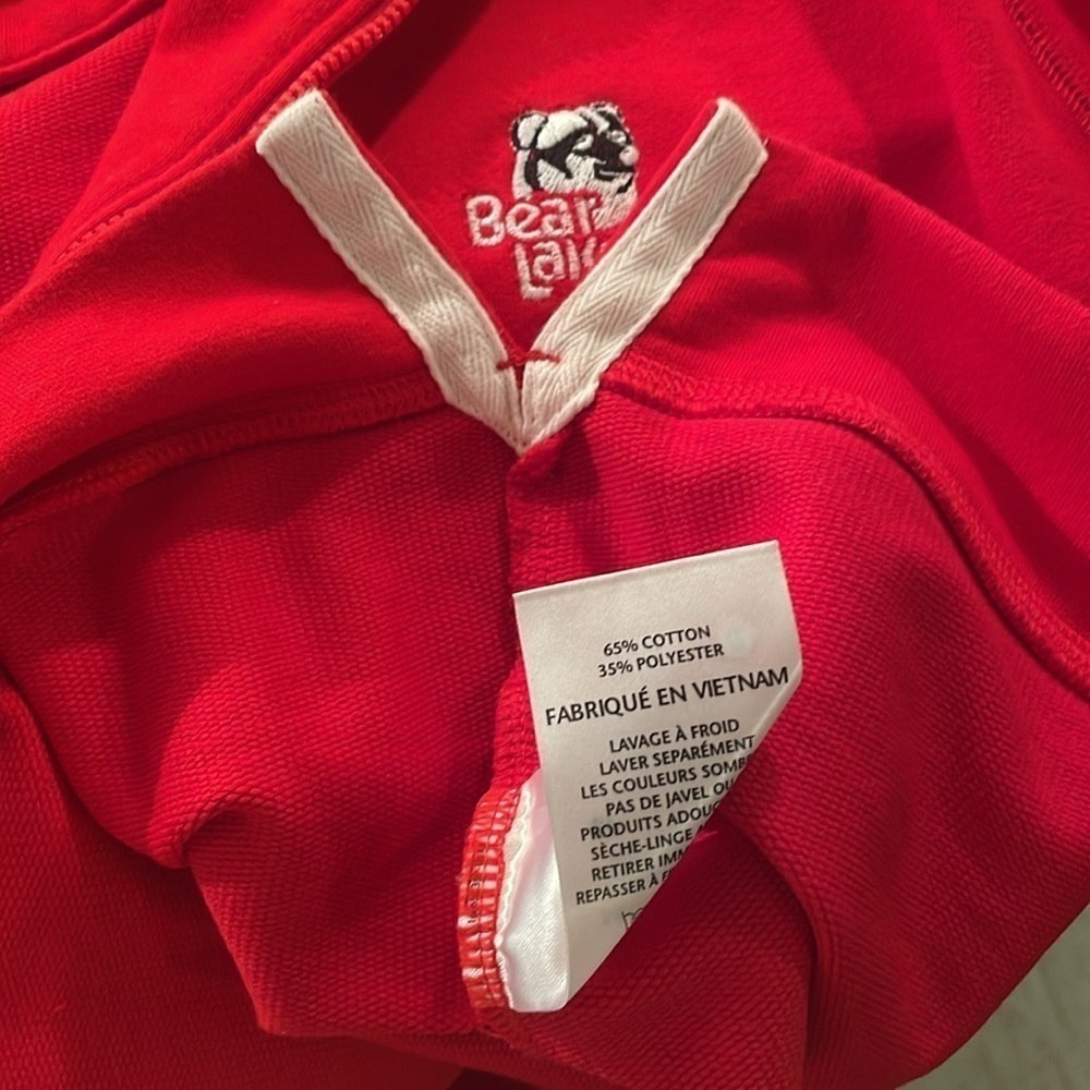 FootJoy Vibrant Red Bear Lakes Emblem 3/4 Zip Up Sweater - Picture 12 of 12